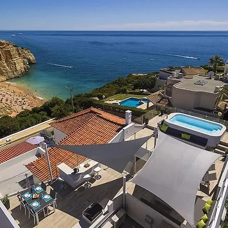 Stylish Modern Carvoeiro 2 Bedrooms Benagil Stunning Views Roof Terrace With Private Heated Pool Algarve
