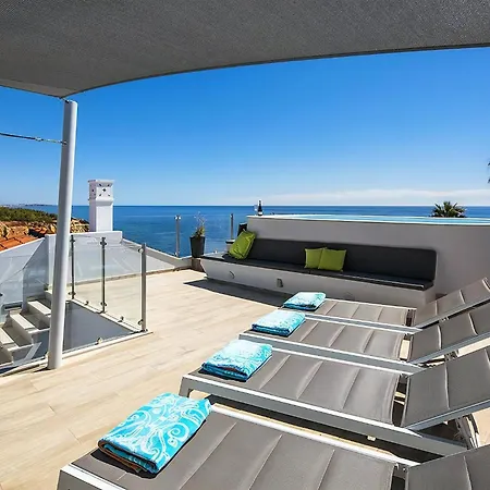 Stylish Modern Carvoeiro 2 Bedrooms Benagil Stunning Views Roof Terrace With Private Heated Pool Algarve
