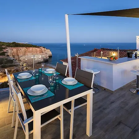 Stylish Modern Carvoeiro 2 Bedrooms Benagil Stunning Views Roof Terrace With Private Heated Pool Algarve Villa