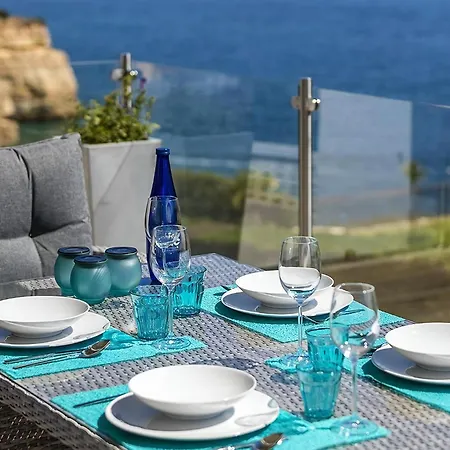 Stylish Modern Carvoeiro 2 Bedrooms Benagil Stunning Views Roof Terrace With Private Heated Pool Algarve Villa